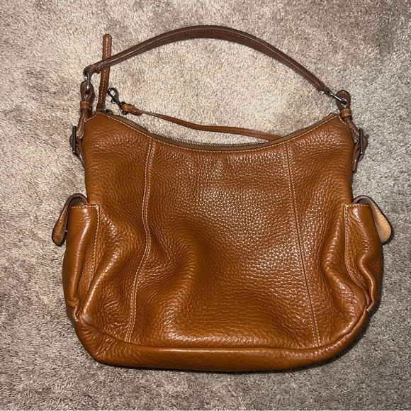 Dooney & Bourke Bag Shoulder Handbags Large Hobo Leather Brown Pink Interior - Picture 7 of 15